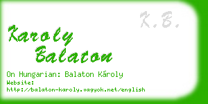 karoly balaton business card